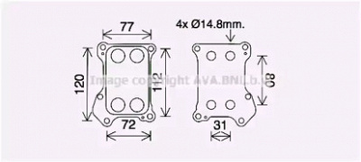 AVA QUALITY COOLING ol3688 -  масляный радиатор, двигательное масло